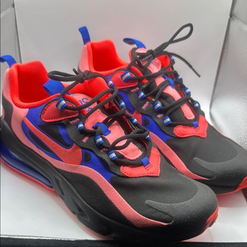 Nike Black and Pink Chunky Air 270 React.‎